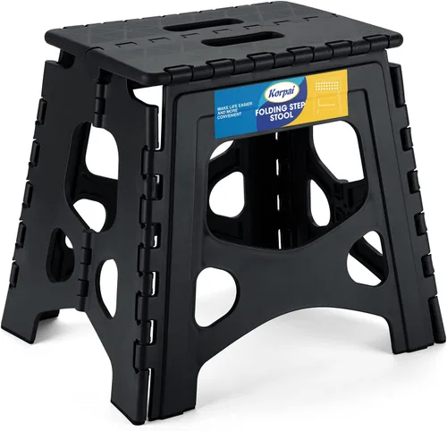 Miniatura 27 de Korpai Taburete plegable de 16 pulgadas para adultos y niños con capacidad para hasta 300 libras, taburetes plegables antideslizantes con mango