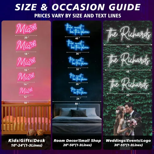 Miniatura 2 de Letreros de neón personalizados, letrero de luces de neón personalizadas para dormitorio, boda, fiesta de cumpleaños, sala de juegos, decoración