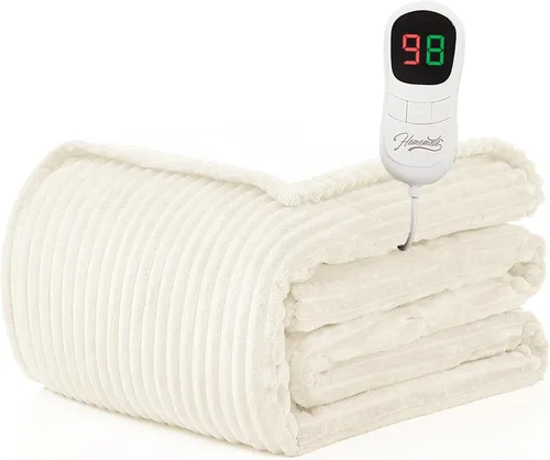 Miniatura 38 de Homemate Manta térmica eléctrica de 50 x 60 pulgadas, manta térmica de 1/2/4/6/8 horas de apagado automático, 10 niveles de calor, protección contra