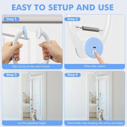 Miniatura 4 de Wortade Juguetes interactivos para gatos de interior, juguete eléctrico automático de plumas de pájaro volador, juguete eléctrico recargable