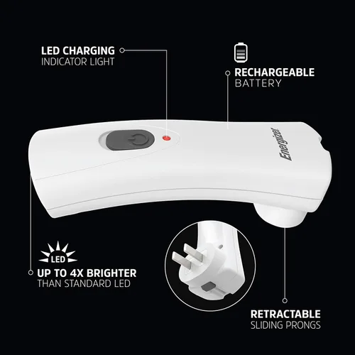 Miniatura 3 de Energizer Linternas LED recargables enchufables, luz de emergencia para el hogar (paquete de 3) + linterna LED de campamento, 1000 lm, 4 modos