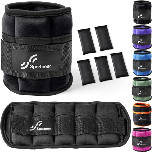 Sportneer Adjustable Ankle/Wrist Weights for Men Women Kids, Weighted Leg & Cuff Strength Training for Yoga Walking Running Aerobics Gym Fitness