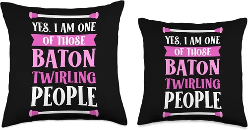 Miniatura 3 de Majorette & Baton Twirler Shirts & Merch Gymnastic Majorette Twirler Baton Twirling Throw Pillow, 18x18, Multicolor