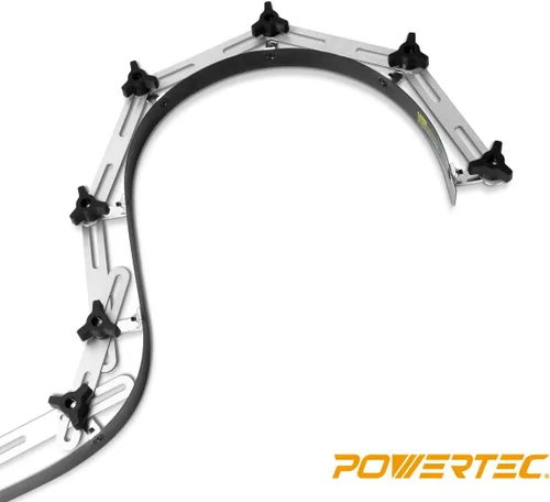 Miniatura 7 de POWERTEC Regla de plantilla de curva flexible de 107 pulgadas, curva de madera, tira de perfiles de carpintería, herramienta de plantilla de acero