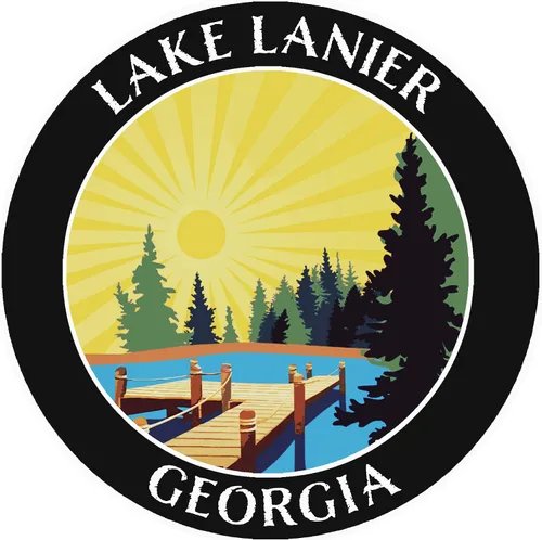 Lake Dock - Lake Lanier - Georgia 3.5 pulgadas ventana coche camión calcomanía vacaciones aventura tema novedad apliques