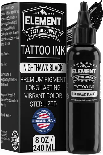 Miniatura 16 de Element Tattoo Supply - Tinta de tatuaje negra prémium - Tinta de tatuaje profesional y suministros para contorno, sombreado y mezcla - Tinta