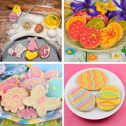 Miniatura 4 de Cortadores de galletas de Pascua, 5 piezas de pollo, zanahoria, huevo, conejo, conejo, formas de conejo, cortadores de galletas de metal