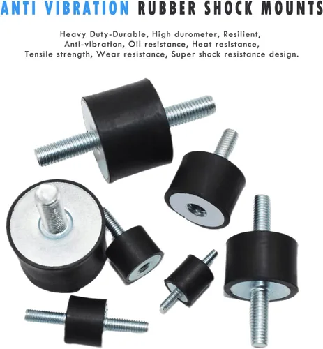 Miniatura 3 de Tornillos de goma M8 amortiguadores antivibración aislador soportes cilíndricos de goma para compresores de aire, motores diésel, 4 unidades M8 x 23