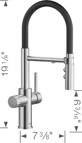 Miniatura 3 de Blanco 442990 CATRIS Flexo Filtro Semi-Pro Pull-Down Grifo De Cocina De Arco Alto 1.5 GPM - Cromo