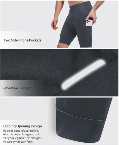 Miniatura 5 de qualidyne Pantalones cortos de ciclismo para hombre, con acolchado 4D, pantalones cortos de ciclismo para ciclismo en carretera, UPF 50+, bolsillos