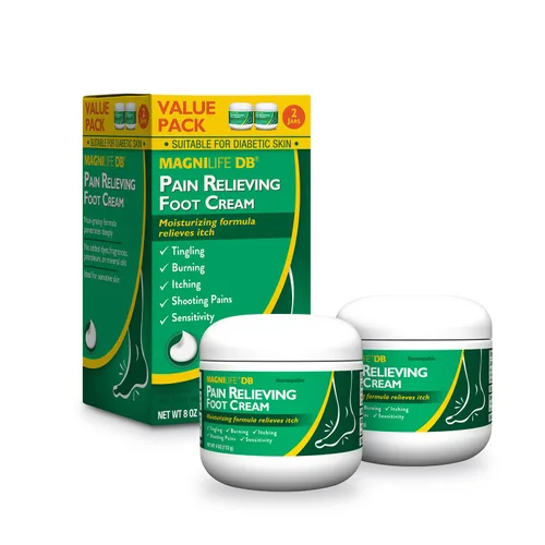 MagniLife DB - Crema de pies para aliviar el dolor, tarro de 4 onzas (paquete de 2) Alivio calmante para quemar, hormigueo, disparos y puñaladas en