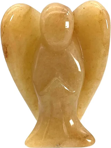 Miniatura 8 de Fekuar Piedra natural de ojo de tigre curativo, cristal curativo, estatua de ángel de la guarda, escultura de bolsillo de piedra de palmera