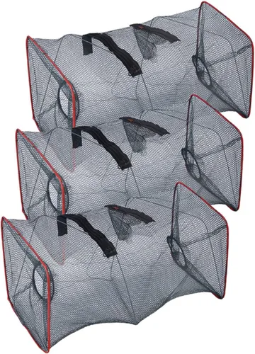 Unomor Red de langosta plegable portátil de 18.11 x 8.66 pulgadas, trampa para cangrejos, jaula de cebo de cangrejo para cangrejos, red de pesca