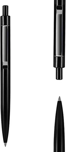 DUNBONG Bolígrafo de Gel de Metal Negro, Bolígrafo de Tinta de Gel, Tinta Negra, Pluma de Tinta Retráctil de 0.5mm (Negro)