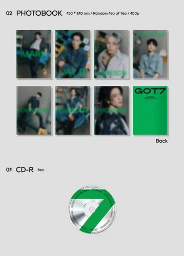 Miniatura 3 de Dreamus GOT7 - Mini álbum GOT7+juego de tarjetas fotográficas extra (versión aleatoria), 164 X 8.819 in (VLCD6141)