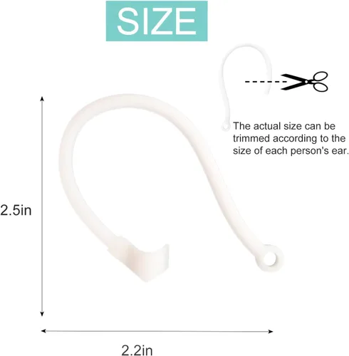 Miniatura 4 de Ganchos ajustables para las orejas compatibles con AirPods 4, 3, 1, 2 y Pro y auriculares intrauditivos con vástagos, 2 pares seguros y cómodos