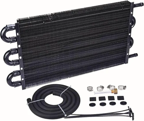 Miniatura 3 de Enfriador de aceite de transmisión de aluminio de 6 filas, camión, furgoneta, SUV, RV, kit de ventilador de refrigeración eléctrica de 6 pulgadas