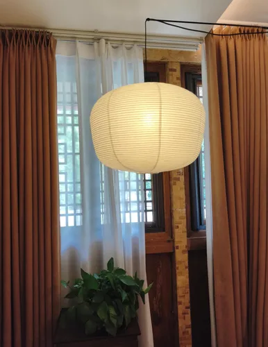 Miniatura 3 de Linterna de papel grande de 19.69 pulgadas, pantalla de lámpara de papel de calabaza de cera blanca, pantalla de lámpara de papel de arroz plegable