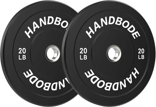 Miniatura 38 de HANDBODE Juego de discos de peso de 2 pulgadas de alto rebote, juego de discos olímpicos de 45/100/160/190/260/300 libras, juego de discos