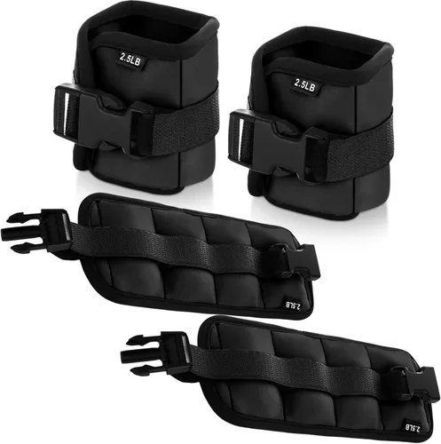 Miniatura 12 de Hollowfly 2 pares de pesas de tobillo y muñeca para ejercicios terrestres o acuáticos, puños acuáticos, bandas de fitness de aeróbicos acuáticos Azul