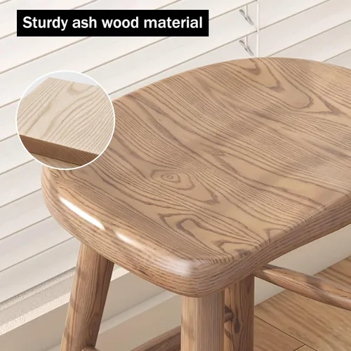 Miniatura 4 de Juego de sillas de comedor de madera, silla de comedor moderna, sillas de cocina de granja, taburete de vestíbulo, silla sin brazos para cocina