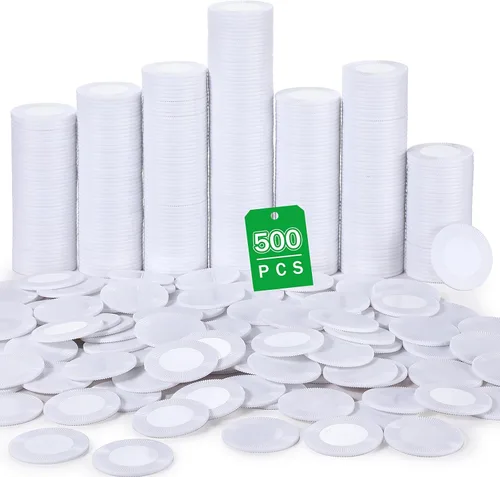 Leitee 500 fichas de póquer de plástico blanco a granel de 1.5 pulgadas, mini fichas de bingo de 1.5 pulgadas, marcadores de fichas en blanco,