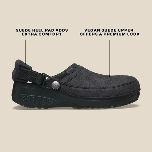 Miniatura 6 de Crocs Zuecos clásicos de lona elaborados unisex para hombres y mujeres Ante negro