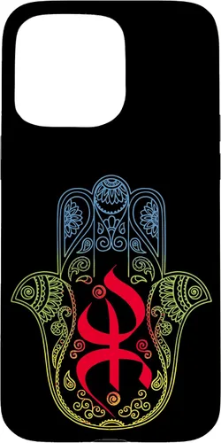 Miniatura 30 de Funda para iPhone 13 Pro Max Khamsa Amazigh Berber con símbolo de Yaz con colores vibrantes de la bandera