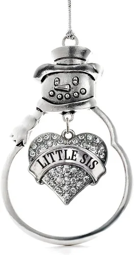 Miniatura 144 de Inspired Silver - Big Sis - Adorno de Navidad plateado - Adorno de árbol de Navidad con dije de corazón con circonita cúbica - Decoración colgante