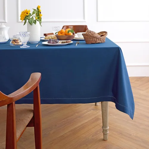 Miniatura 35 de Solino Home Mantel cuadrado de lino y algodón con vainica, 52 x 52 pulgadas, lavable a máquina para verano, 4 de julio