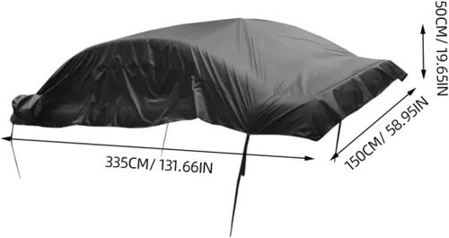 Miniatura 2 de Cubierta de coche para automóvil, parasol para automóviles, color negro, media cubierta, protector de nieve, cubierta protectora de refrigeración