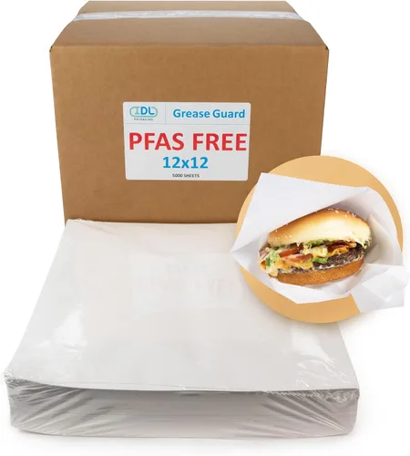 Miniatura 9 de IDL Packaging Hojas de papel a prueba de grasa sin PFAS de 14 x 14 pulgadas, paquete de 4000, Kraft natural, forros para bandejas de alimentos aptos