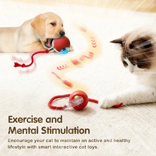 Miniatura 4 de Pelota de juguete interactiva para gatos, juguetes mejorados para gatos adultos aburridos en interiores y adultos, juguete interactivo auto rodante