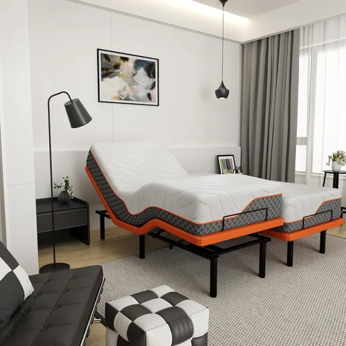 Miniatura 20 de ESHINE Base de cama ajustable Queen – Base ergonómica de cama de gravedad cero, inclinación de pie y cabeza, control por aplicación, control remoto