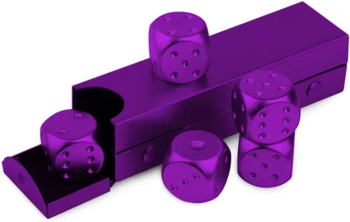 Miniatura 18 de DS. DISTINCTIVE STYLE Dados de aleación de aluminio 5 piezas 16 mm, dados de metal portátiles con estuche, dados de 6 caras para juego de fiesta