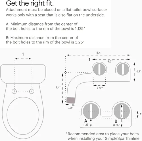Miniatura 6 de Brondell Bidet - Thinline SimpleSpa SS-150 Rociador de agua fresca no eléctrico, accesorio de bidé para inodoro en blanco con boquilla de auto X