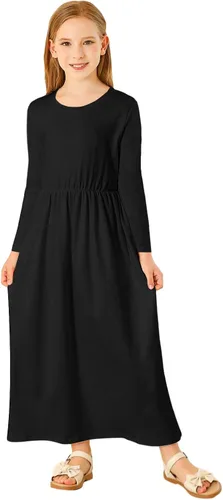 Miniatura 2 de 21KIDS Vestido largo para niñas de 6 a 12 años con bolsillos para niñas