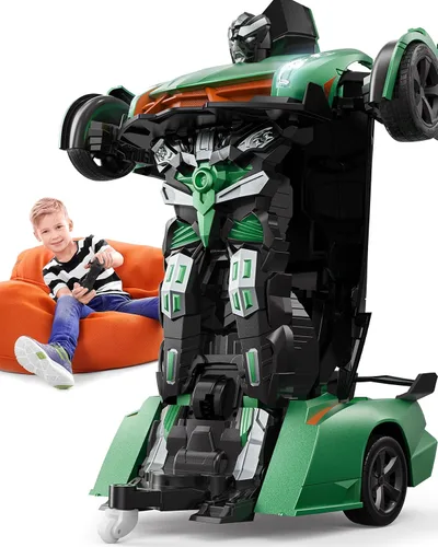 Miniatura 11 de V992 Auto a control remoto que se transforma, auto robot que se transforma, RC, escala 1:14, juguete de auto robot 2-en-1 con sonido y luz