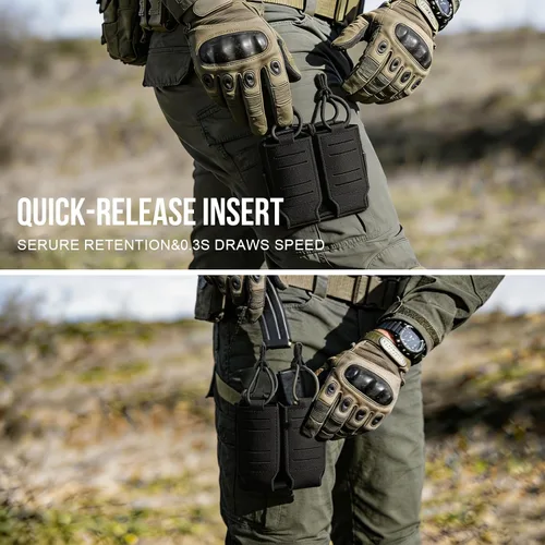 Miniatura 5 de OneTigris MOLLE - Bolsa táctica para pistola mag, doble bolsa para cargador de 0.354 in .40 .45 .357 Glock S&W Ruger Springfield HK de liberación