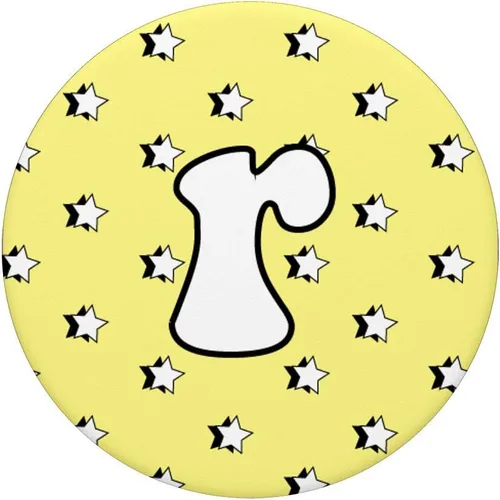 Miniatura 3 de PopSockets Intercambiable PopGrip - Figura decorativa con estrellas y letra R, color amarillo