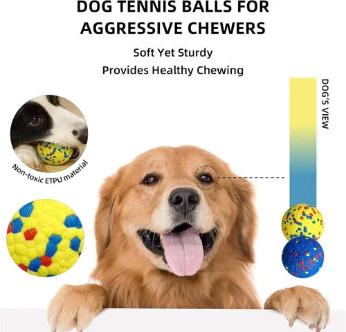 Miniatura 3 de 4 pelotas de perro de gran tamaño, pelota de tenis de 3.15 pulgadas para masticadores agresivos, bolas de juguete duraderas para perros, juguetes