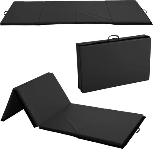 Colchoneta de gimnasia para gimnasio en casa, plegable, portátil, de 4 x 10 x 2 pulgadas, extra gruesa, con asas de transporte, para niños y adultos