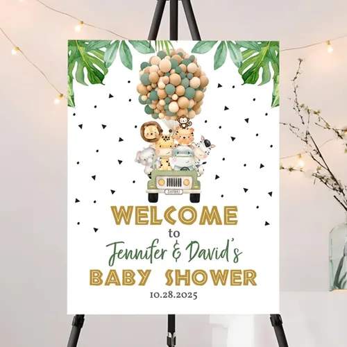 Miniatura 26 de Letrero de bienvenida personalizado de oso azul para niño "We Can Bearly Wait Baby Shower", decoración, letrero de bienvenida para bebé niño