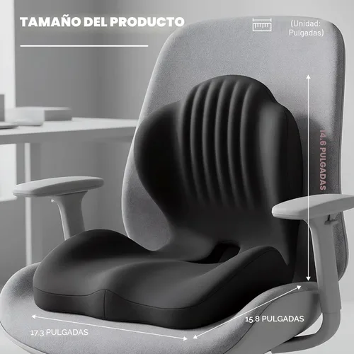 Miniatura 2 de Cojín de asiento ergonómico, cojines de asiento para silla de oficina con diseño en forma de L, cojín ortopédico de espuma viscoelástica con hueco