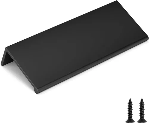 Miniatura 27 de Goldenwarm - Paquete de 10 tiradores negros de 2-1/2 pulgadas con borde de dedo, tiradores para cajones de cocina, color negro mate, manijas