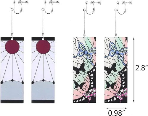 Miniatura 6 de Tanjiro - Pendientes colgantes para mujer anime cosplay para hombres Kimetsu No Yaiba anime cosplay regalo de Navidad para niñas Acrílico otro