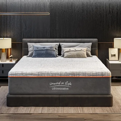 Miniatura 19 de Colchón tamaño Queen de 8 pulgadas, colchón con espuma viscoelástica de gel y resortes en bolsillos, Euro Top de firmeza media, color negro