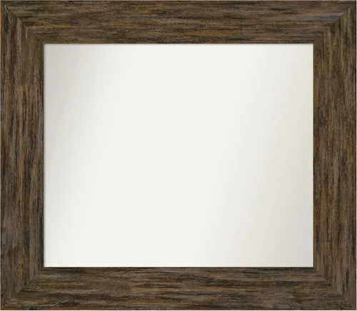 Miniatura 49 de Amanti Art Espejo personalizado, espejo de baño marrón Fencepost, espejo de pared o espejo de tocador de baño sobre el fregadero (27 x 27 pulgadas)