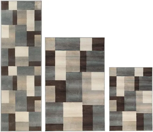 Miniatura 38 de Superior alfombra de área de la colección diseñador Clifton, 8 mm de altura de apilado, con respaldo de yute, diseño geométrico contemporáneo, Beige