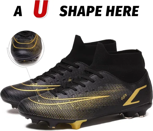 Miniatura 2 de Patomio Eagle Botines de fútbol para hombre, botas de fútbol con pinchos, soporte de tobillo para interiores y exteriores, entrenamiento